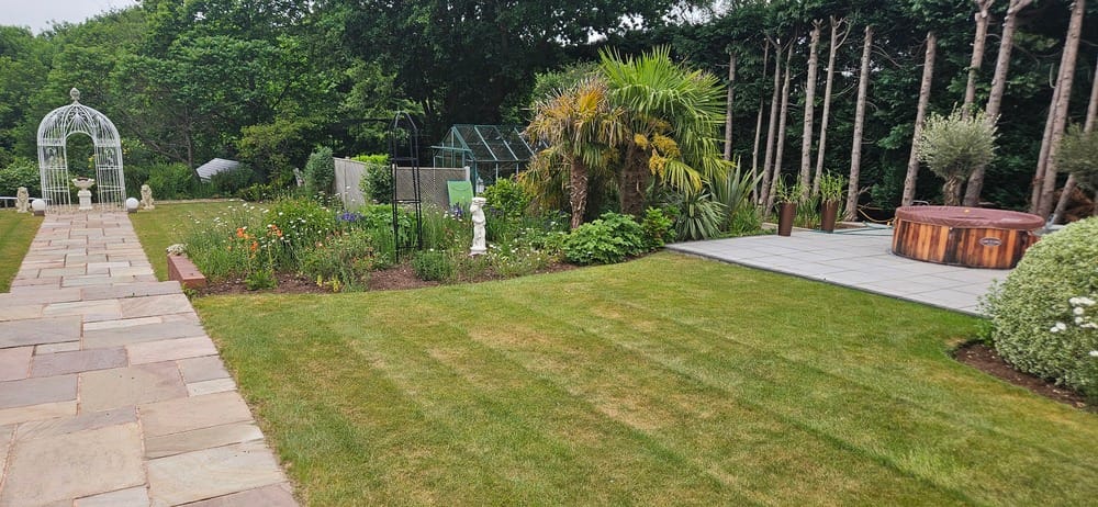 stone paving in garden