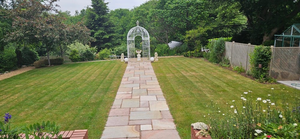 stone paving in garden